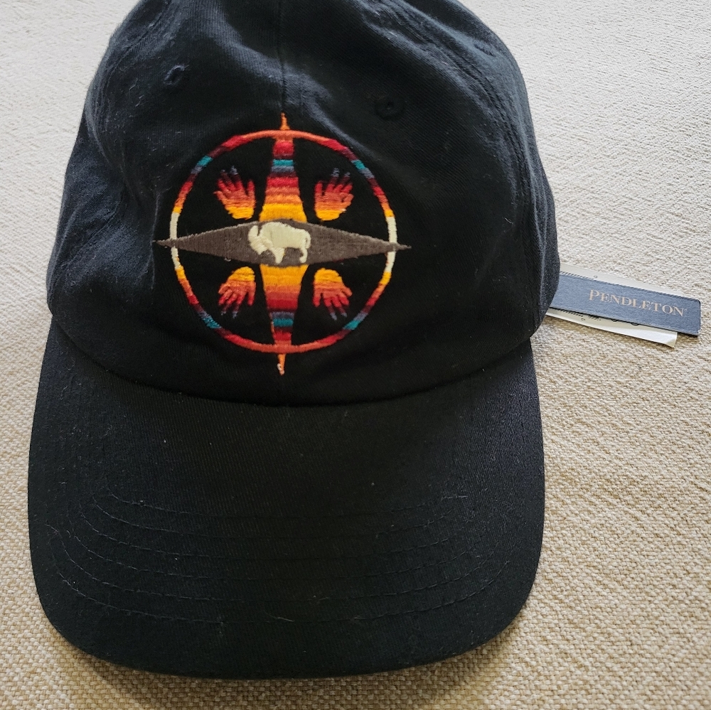 NWT Pendleton Cap Hat Big Medicine Aztec Southwest Embroidered Black One Size